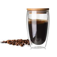 Haonai 2015 popular high quality double wall glass coffee cup